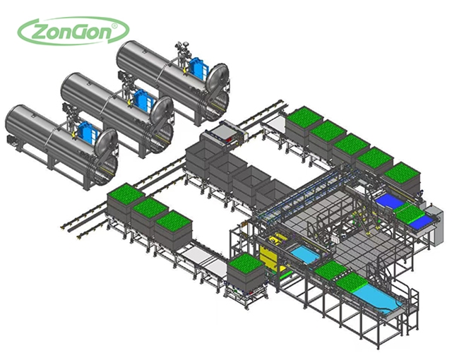 全自動馬口鐵（tiě）罐頭裝籠卸（xiè）籠機